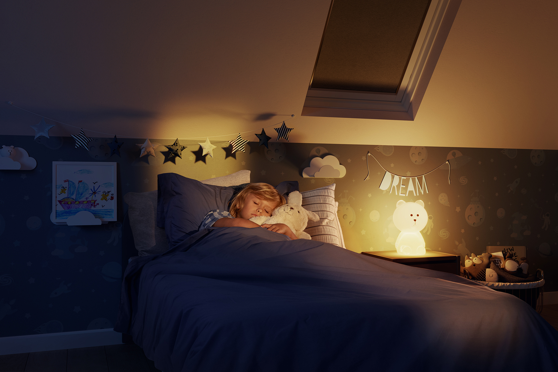 3D fotografie en real life beeld kind in bed